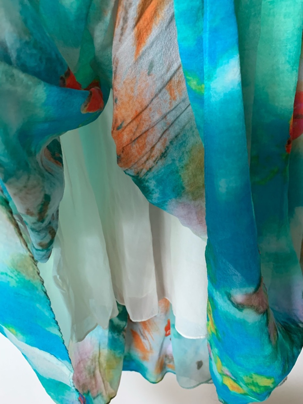 EP Multicolor Beaded Floral Sleeveless Silk Midi Dress Round Neck Size S - Picture 8 of 10